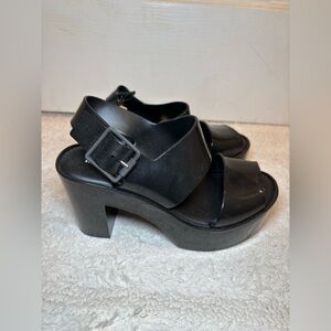 Black Melissa Jelly Platform Heels Sandals